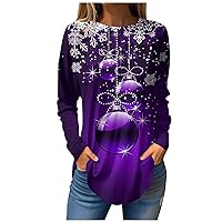 Long Sleeve Shirts for Women Loose Fall Hippie Tshirts O Neck Pullover Dressy Casual Tunic Tops Printed Sweatshirts