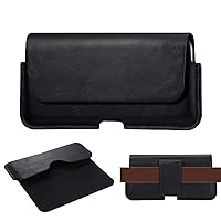 Genuine Leather Belt Holster for iPhone 11 Pro Max,XS Max,8 Plus,7 Plus,6 Plus,6s Plus,Cell Phone Holster W Belt Loop Pouch Cases for Galaxy S21 5G,Note10,A10s,A20,for Men's case【Magnetic Closure】