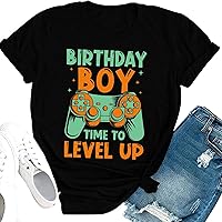 Rocketcoon Apparel Birthday Boy Time to Level Up Video Game Birthday Gamer Boys T-Shirt, Unisex Sized, Muticolor Multicolor