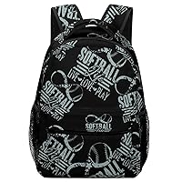 Softball Life Love Travel Laptop Backpack Casual Daypack with Mesh Side Pockets for Book Shopping Work