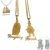 Custom Photo Engraved Necklace, Personalized Picture Necklace with Text, Christmas Gifts for Rappers, Silver and Gold