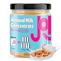 Almond Milk Unsweetened Plain Concentrate by JOI - 27 Servings, Blend with Water to Make Up To 7 Plant Milk Quarts - Vegan, Kosher, Shelf Stable, Keto-Friendly, Dairy Free, & Fat Free Milk - Almond Milk Powder & Butter Substitute, Coffee & Plant Milk Creamer. Use in Smoothies, Cereal, Ice Cream, Spreads & Baked Goods. 100% Almonds. Contains zero added sugar, gums, oils, or binders. Tastes like Almonds.