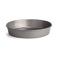 Cooking Light 9 Inch Round Baking Cake Pan Carbon Steel Quick Release Coating, Non-Stick Bakeware, Heavy Duty Performance, Gray