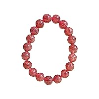 9mm+, Natural Strawberry Quartz bracelet, strawberry quartz bracelet, Genuine Strawberry Quartz Unique Jewelry Energy
