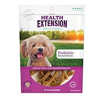 Health Extension Probiotic Dog Chew Bone Treats, Puppy Training Treat, Medium Sticks for Dental Teeth Cleaning & Breath Freshener, Small (Pack of 14)