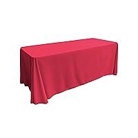 LA Linen Polyester Poplin Washable Rectangular Tablecloth, Stain and Wrinkle Resistant Table Cover 90x156, Fabric Table Cloth for Dinning, Kitchen, Party, Holiday 90 by 156-Inch, Fuchsia