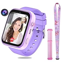 OKYUK 4G Smartwatch for Kids, GPS Tracker, Multiple Desktop Styles to Choose From, Two-Way Calls, Image Competence, SOS, Wi-Fi, Waterproof Touch Screen for 4-12 Boys and Girls (Purple)