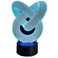 Love Knot Abstract Circle Spiral 3D Bulbing Night Light Magic Shape Illusions 7Colors Change Decor Lamp