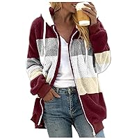 Womens Thickened Overcoat Solid Color Splicing Warm Winter Fleece Lined Hoodie Snow Coat Jacket Jackets plus