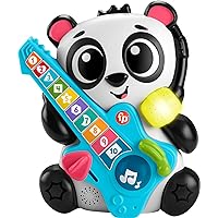 Fisher-Price Baby Learning Toy Link Squad Jam & Count Panda with Music & Lights for Ages 9+ Months, Compatible Only with Link Squad Items
