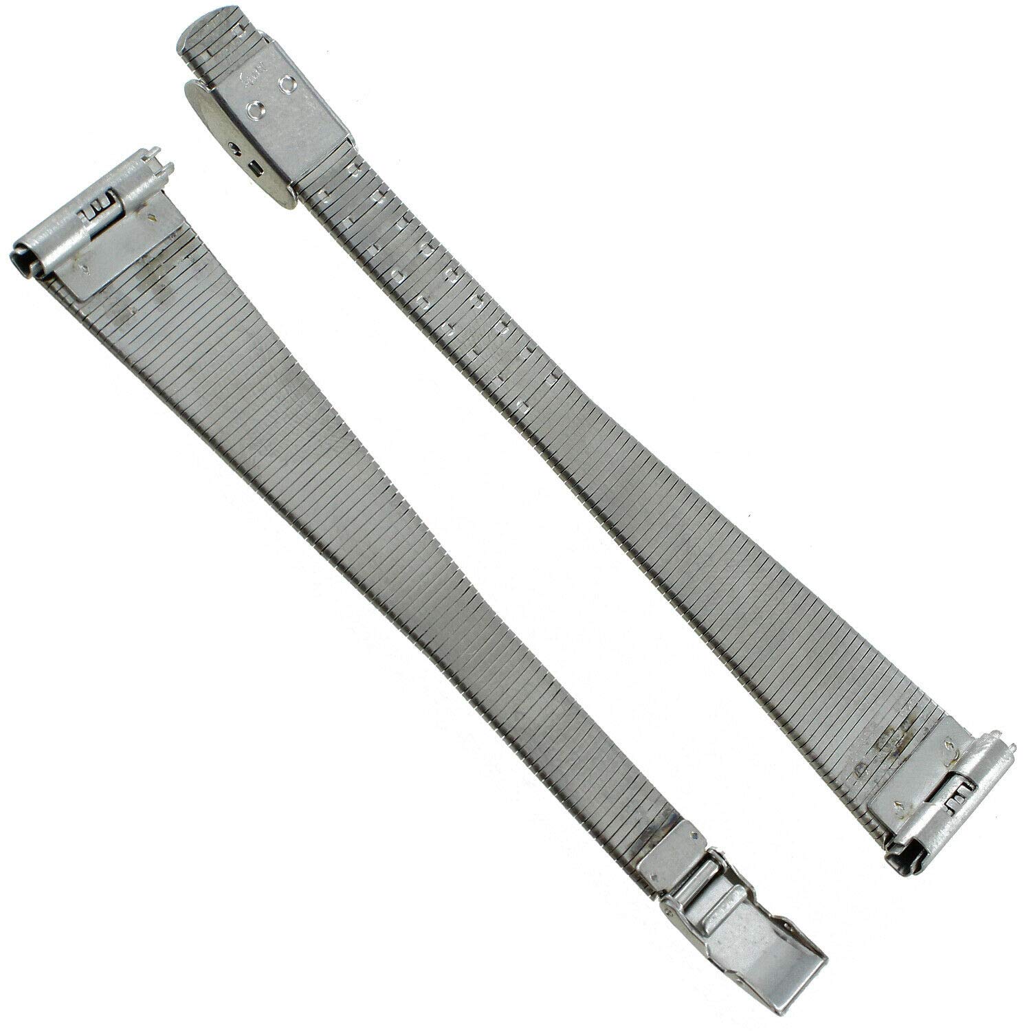 12-14mm Speidel Silver Stainless Steel Center Clasp Ladies Watch Band 1866