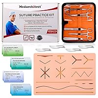 Suture Practice Kit Include 3 Layers Suture Pad with Protective Mesh and Complete Suture Tools Kit with PU Case for Medical Student Suture Training