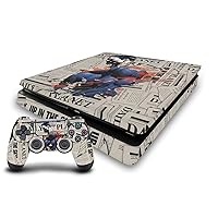 Head Case Designs Officially Licensed Superman DC Comics Newspaper Logos and Comic Book Vinyl Sticker Gaming Skin Decal Compatible with Sony Playstation 4 PS4 Slim Console and DualShock 4 Controller