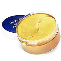 24K Gold Eye Mask - 30 Pairs Under Eye Patches for Under Eye Bags, Puffy Eyes and Dark Circles Treatment - Collagen Hyaluronic Acid Hydrating and Anti-Wrinkle Eye Masks-Refresh Your Skin