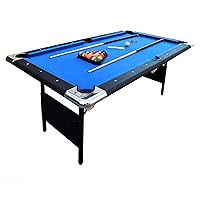 Fairmont Portable 6-Ft Pool Table for Families with Easy Folding for Storage, Includes Balls, Cues, Chalk