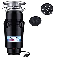 Waste Maid 10-US-WM-048-3B Garbage Disposal Anti-Jam Stainless Steel Food Waste Grinding System, 1/3 HP Builder, Black