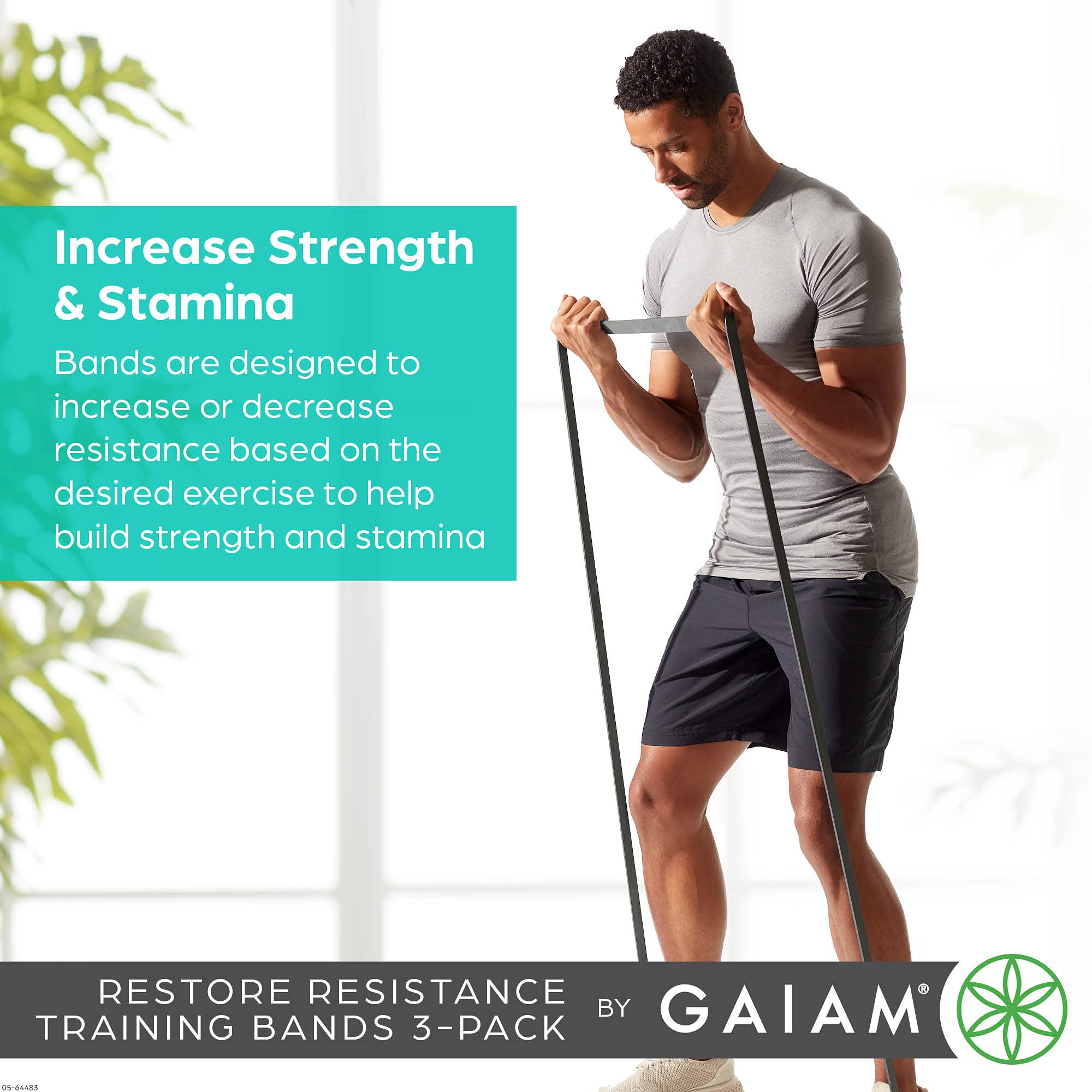 Gaiam Restore Resistance Training Workout Pull Up Bands 3 Pack - Extra-Strong Durable Progressive Resistance Exercise Loop Cords for Assisted Pull Ups and Strength Bands Training