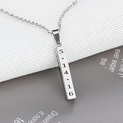 Love Jewelry Personalized Couple Stainless Steel Necklace Engraved Initial Name Vertical Bar Necklace Birthday Gifts for Boyfriend