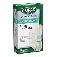 Curad Soothe and Cool Clear Gel Bandages, Assorted, Clear, 8/Box