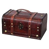 Vintiquewise(TM Decorative Treasure Box - Small Wooden Trunk Chest Size: 11