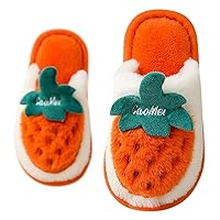 Pretty Slippers for Kids Cartoon Strawberry Pattern Bedroom Slippers For Kids Cotton Slippers Baby Girl Shoe