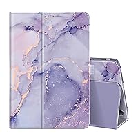 Folio Case for Amazon Fire HD 8 & Fire HD 8 Plus Tablet (Fits Both 12th/10th Generation, 2022/2020 Release)- Slim Fit Premium Vegan Leather Standing Cover with Auto Sleep/Wake, Lilac Marble