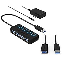 Sabrent 4-Port USB 3.0 Hub + 22AWG 3 Feet USB 3.0 Extension Cable