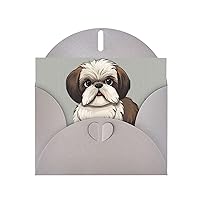 Birthday Cards Shih Tzu Dog Printed Blank Cards Greeting Card With Envelopes Funny Thank You Card For All Occasions Wedding