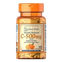 Puritan's Pride Vitamin C-500 mg with Rose Hips Time Release - 100 Caplets