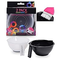 Color Bowl with Cleaner Set – Mixing Bowls – For Hair Color, Hair Bleach, Hair Dye, Coloring – Coloring Set – 2 Pack Bowls