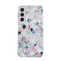 BURGA Phone Case Compatible with Samsung Galaxy S22 - Pink Beach Purple Moroccan Tiles Pattern Marrakesh Mosaic Cute Case for Women Thin Design Durable Hard Plastic Protective Case