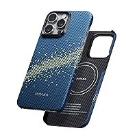 pitaka Case for iPhone 15 Pro Compatible with MagSafe, Slim & Light iPhone 15 Pro Case 6.1-inch with a Case-Less Touch Feeling, 1500D Aramid Fiber Made [StarPeak MagEZ Case 4 - Milky Way Galaxy]