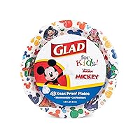 Glad Disney Mickey Mouse Paper Plates for Kids - 40 Count, 8.5