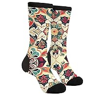 Colorful Flowers Funny Novelty Socks Casual Athletic Crazy Cute Crew Socks For Women Men