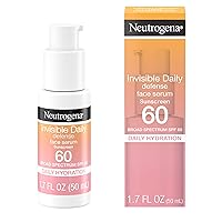Neutrogena Invisible Daily Defense Face Serum with Broad Spectrum SPF 60+ to Help Even Skin Tone, Oil-Free, Non-Greasy, Antioxidant Complex for Environmental Aggressors, 1.7 fl. Oz