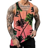 Mens Hawaiian Tank Top Novelty Graphic Big and Tall Casual Sleeveless Summer Holiday Beach Shirt Workout Muscle Tanks