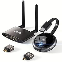 Wireless HDMI Transmitter and Receiver Kit 4K, 165FT/50M 2.4/5GHz HDMI VGA Video/Audio Dual Screen Transfer, Live Casting for Set-top Box, Blu-ray, Laptop, Tablet, Camera, Support Nefix/TikTok/YouTube