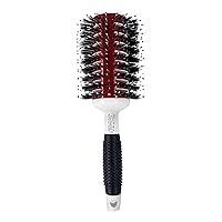 Phillips Brush Mini Tourmaline Monster Vent 3 Poly-Tip Professional Hair Brush (3.5” Barrel Head) - Vented Blowout Hairbrush with Nylon Reinforced Boar Hair Bristles, Beech Wood Handle & Rubber Grip