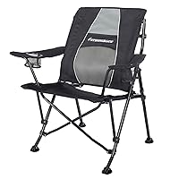 STRONGBACK Camping Chair Guru 3.0 Heavy Duty Camping Chairs with Lumbar Support, Backpack Folding Camp Chair, Black