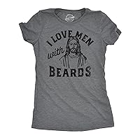 Womens Funny T Shirts I Love Men with Beards Sarcastic Jesus Tee for Ladies