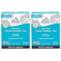 Earth Mama Organic Throat Soothie™ Tea with Elderflower | Immune Support Formulated without Licorice | Safe for Kids & During Pregnancy, 16 Teabags Per Box (2-Pack)