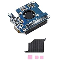 waveshare Power Over Ethernet HAT PoE HAT with Metal Heatsink for Raspberry Pi 5, Onboard Cooling Fan, Supports 802.3af/at Network, 12V and 5V Power Outputs Easy for More Peripherals