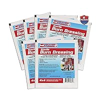 First Aid Burn Dressing,Hydrogel Burn & Wound Care Dressing Pads, Soothes & Protects All Burns, Cuts & Wounds, Contains Aloe Vera, Lidocaine Free, 4