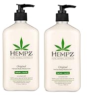 Original, Natural Hemp Seed Oil Body Moisturizer with Shea Butter & Ginseng, Pure Herbal Skin Lotion for Dryness, Nourishing Vegan Cream, Floral and Banana, 17 Fl Oz, 2 Pack