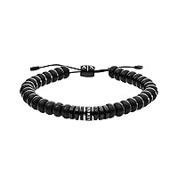 Armani Exchange Mens Semi-Precious Bracelet Color: Black (Model: AXG0056001)