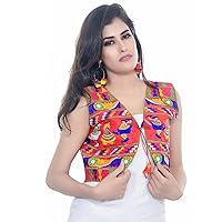 Multicolor Cotton Blend Kutch Work Embroidered Short Jacket Dandiya (fits upto size 40)
