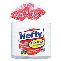 Hefty 8.87-Inch Foam Plates, 100-Count Bags (Pack of 6)