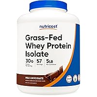 Nutricost Grass-Fed Whey Protein Isolate (Chocolate) 5LBS - Non-GMO, Gluten Free, Natural Flavors
