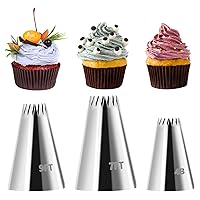 EBLLPA # 4B # 7FT # 9FT Open Star Pastry Tip, 3PCS French Star Tube Set Large Icing Piping Tips Set Cake Decorating Tips Large Decorating Tips for Frosting Star Piping Tips Icing Piping Nozzles