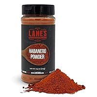 Lane's Habanero Powder - Premium All Natural Ground Habanero Pepper | Great for Sauces, Dips, Marinades or Rubs | Hot & Spicy | No MSG | No Preservatives | Gluten Free | 7.5oz